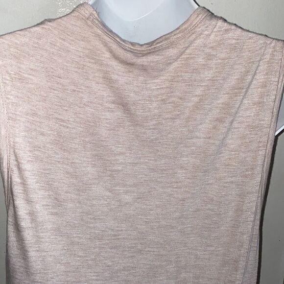 T BY ALEXANDER WANG Heathered Oatmeal Overlap Muscle Tee Dress-S - Picture 5 of 7